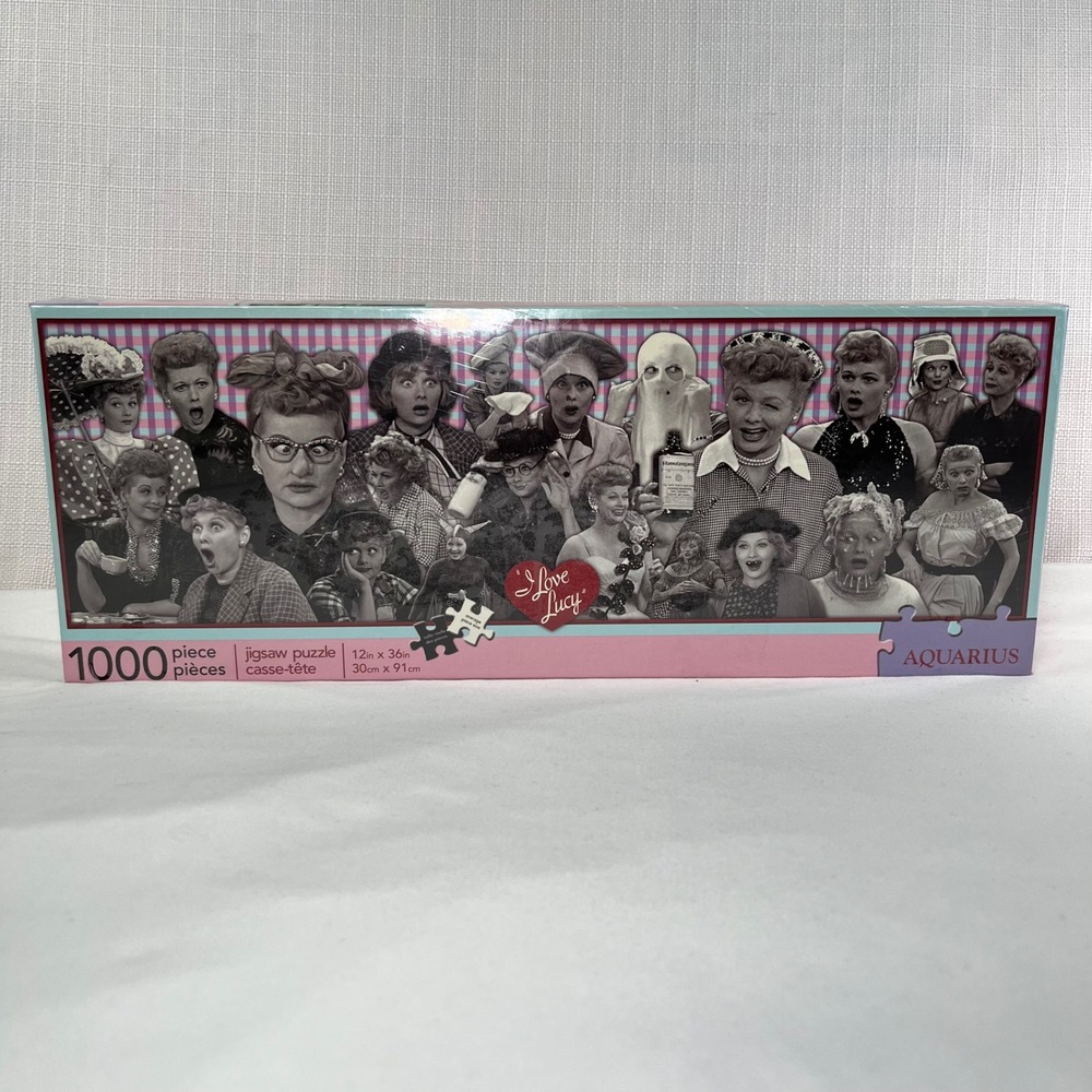 Aquarius I Love Lucy 1000 Piece Jigsaw Puzzle Panoramic Collage 73-017 NEW